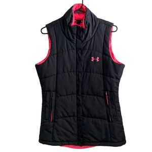 Under Armour Semi Fitted Black & Pink Puffer Vest
